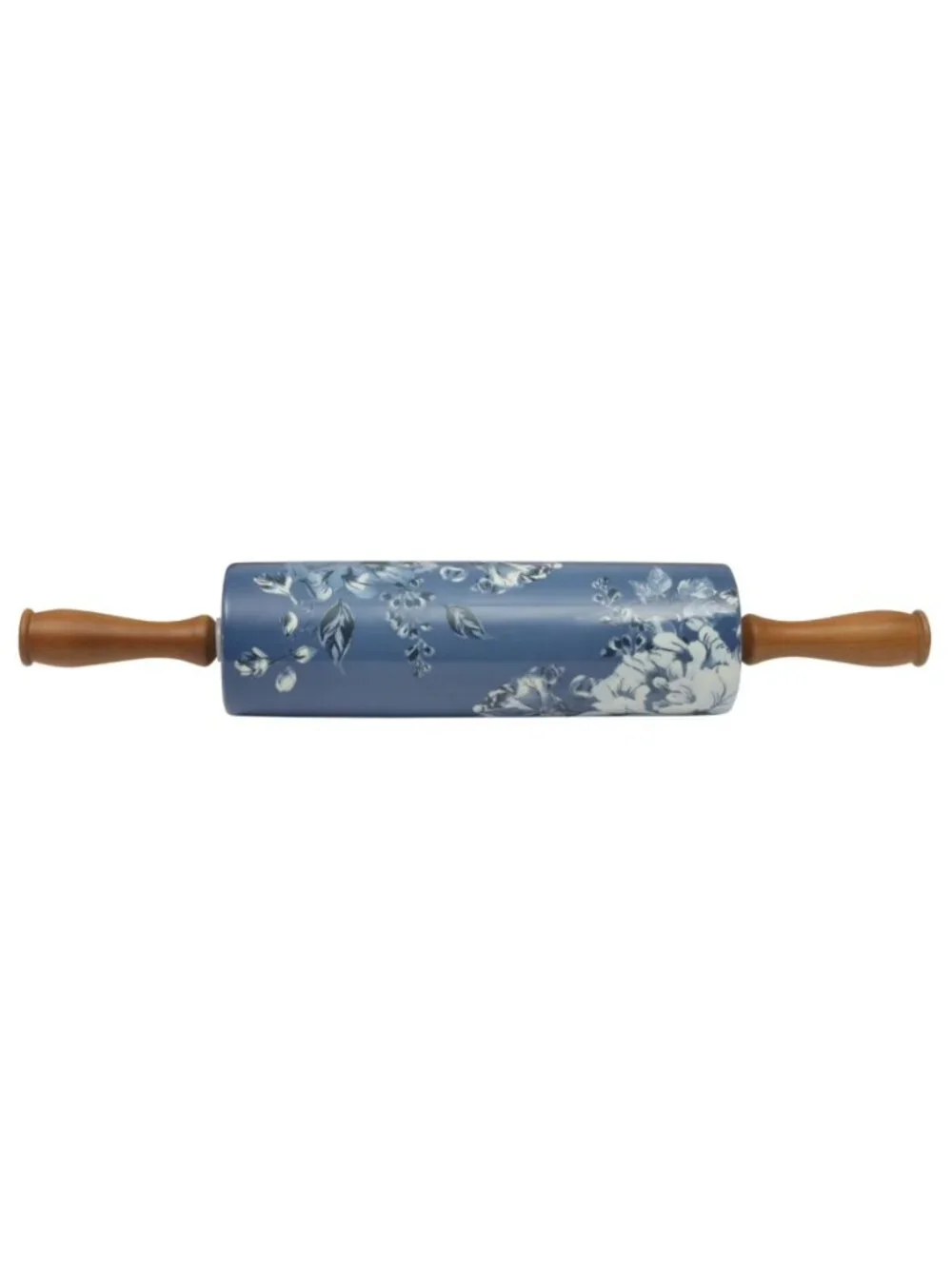 The Pioneer Woman Blue Wood Handles Floral Design Delilah Ceramic Rolling Pin